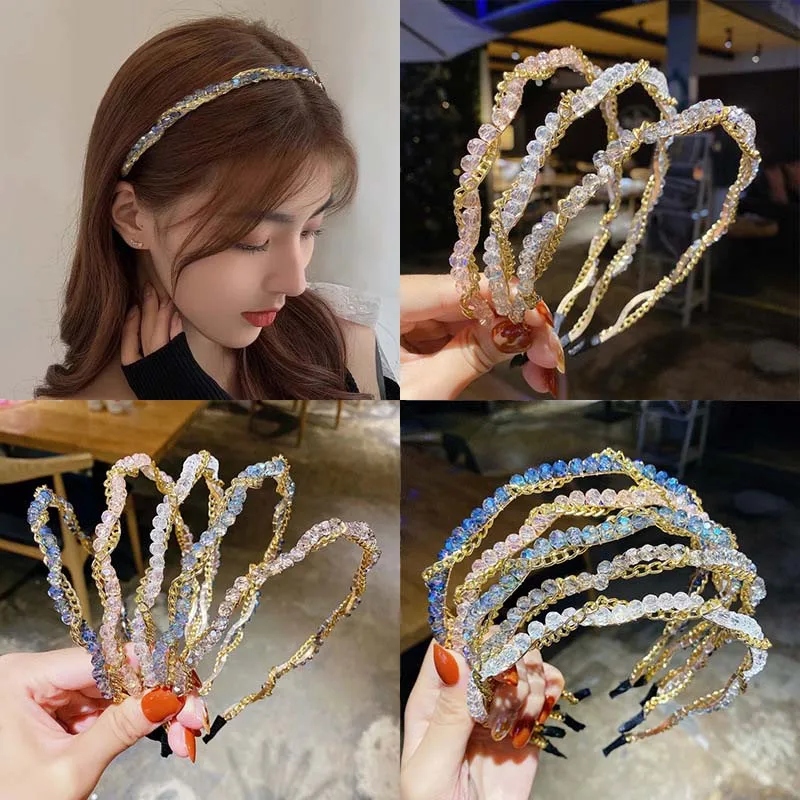 CN New Women Elegant Full Rhinestone Chain Metal Hairbands for Women Luxury Big Chain headband Rhinestones Hairband Wedding
CN New Women Elegant Full Rhinestone Chain Metal Hairbands for Women Luxury Big Chain headband Rhinestones Hairband Wedding