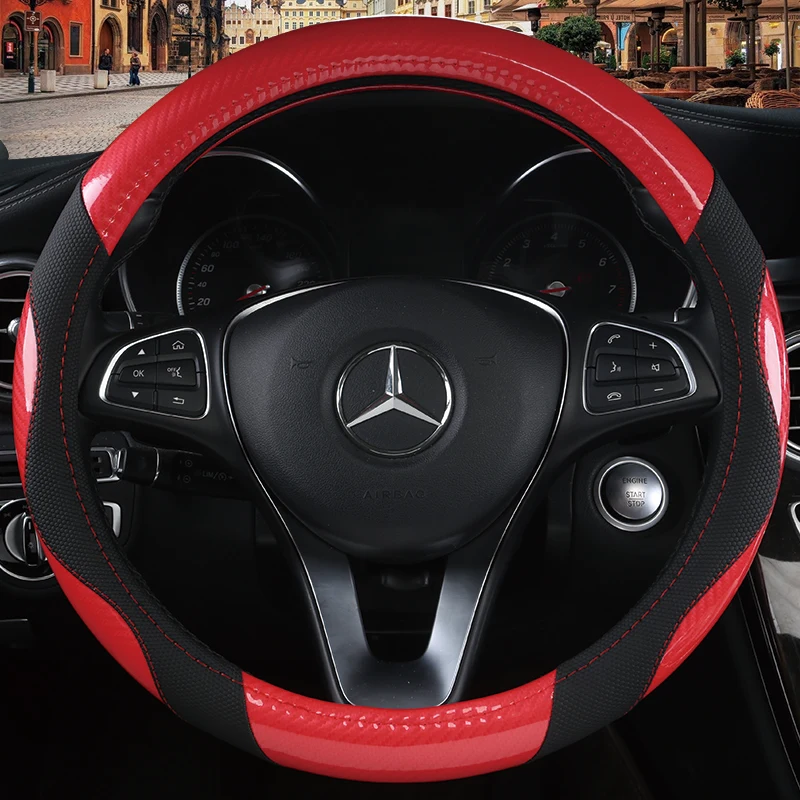 Universal Car PU Leather Steering-Wheel Covers Anti-slip Skidproof Durable 38CM/15" Dynamic Fibre Handmade Steering Wheel Cover
Universal Car PU Leather Steering-Wheel Covers Anti-slip Skidproof Durable 38CM/15" Dynamic Fibre Handmade Steering Wheel Cover