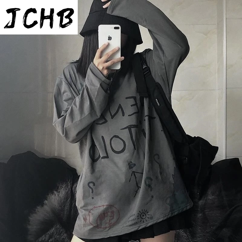2021 Autumn Women Casual Long Tshirt Female T-shirt Casual Letter Print O-neck Tee Harajuku Loose T-shirts Long Sleeve Top Stree 
2021 Autumn Women Casual Long Tshirt Female T-shirt Casual Letter Print O-neck Tee Harajuku Loose T-shirts Long Sleeve Top Stree