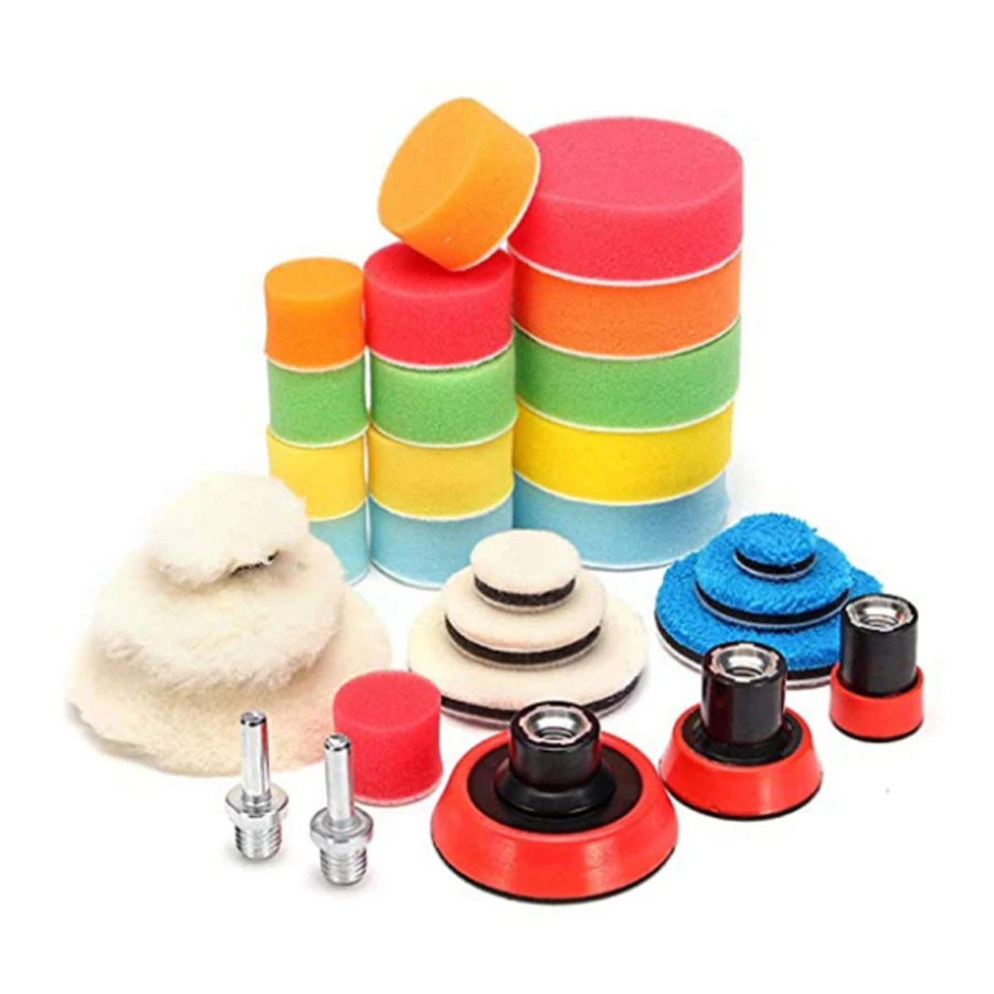 29Pcs 1/2/3 Inch Drill Polishing Pad Mix Size Kit + M14 Backing Pad Adapter Power Tools Polishing Pads
29Pcs 1/2/3 Inch Drill Polishing Pad Mix Size Kit + M14 Backing Pad Adapter Power Tools Polishing Pads
