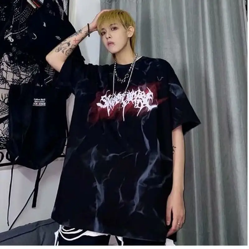 High Street T-shirt Men Hip-hop Trend Tie-dye Printed Short-sleeved Shirt Male Harajuku Style Casual Loose All-match O-neck Tops 
High Street T-shirt Men Hip-hop Trend Tie-dye Printed Short-sleeved Shirt Male Harajuku Style Casual Loose All-match O-neck Tops