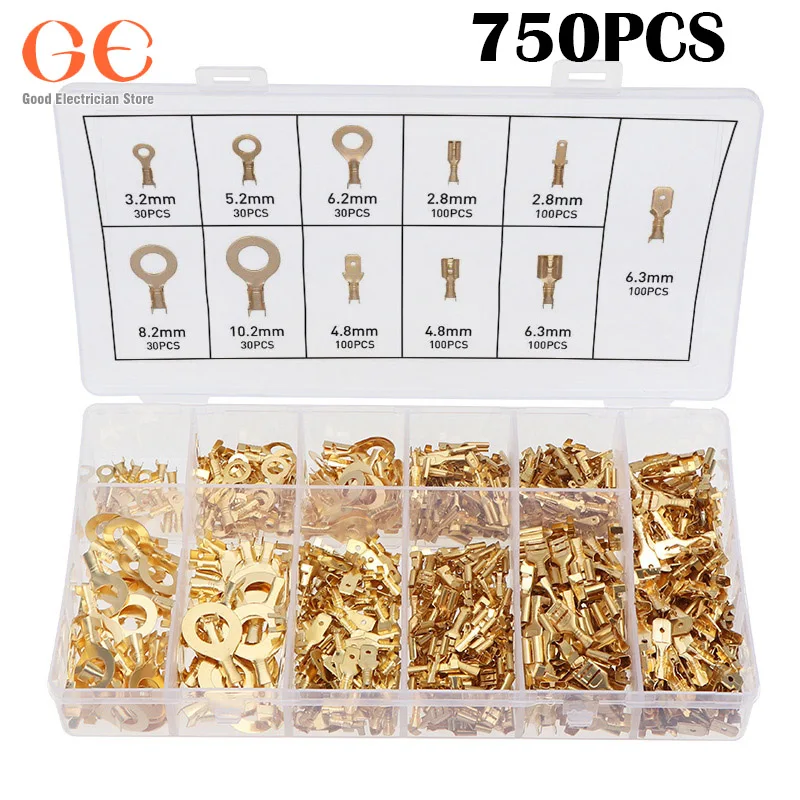 750PCS boxed bare terminal gold plug spring insert car accessories wire connector crimp ring terminal wire connectors
750PCS boxed bare terminal gold plug spring insert car accessories wire connector crimp ring terminal wire connectors