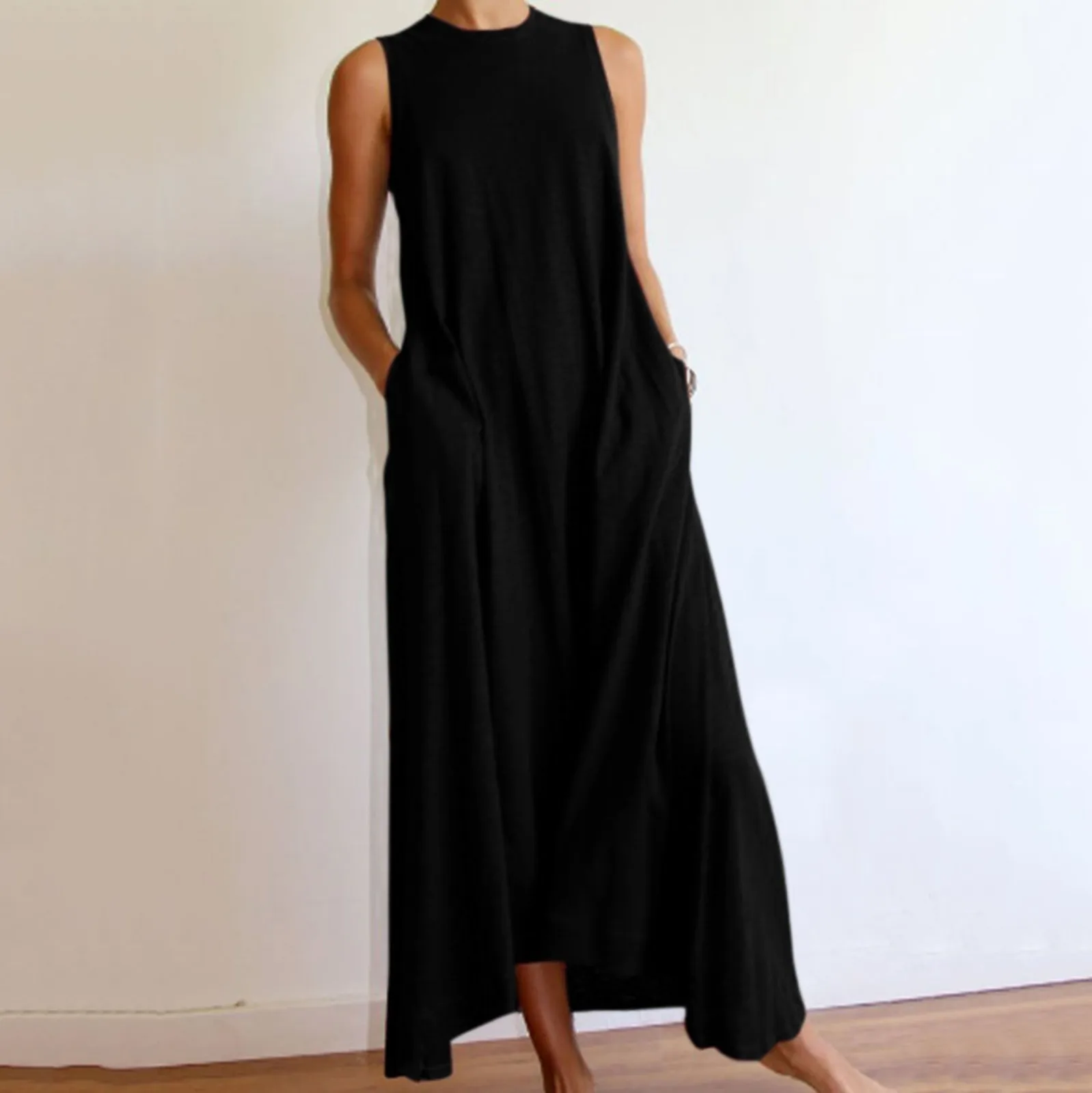 Women's Maxi Dress Summer Casual Solid Color Sleeveless O-Neck Long Dress Ladies Fashion Loose Dresses Vestidos#35
Women's Maxi Dress Summer Casual Solid Color Sleeveless O-Neck Long Dress Ladies Fashion Loose Dresses Vestidos#35