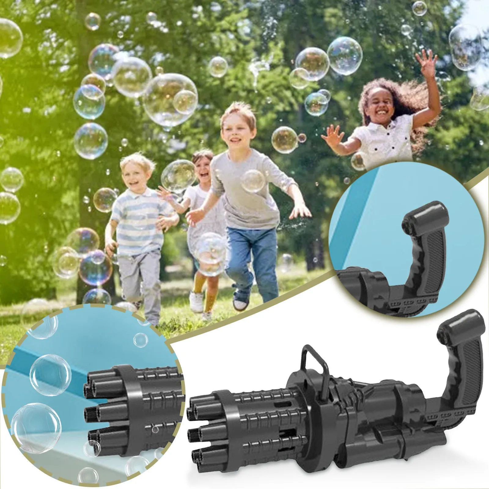 Summer Children Toy Gatling Bubble Machine Black Large Gift Bubbler Maker Summer For Kid Outdoor Toy 50ml
Summer Children Toy Gatling Bubble Machine Black Large Gift Bubbler Maker Summer For Kid Outdoor Toy 50ml