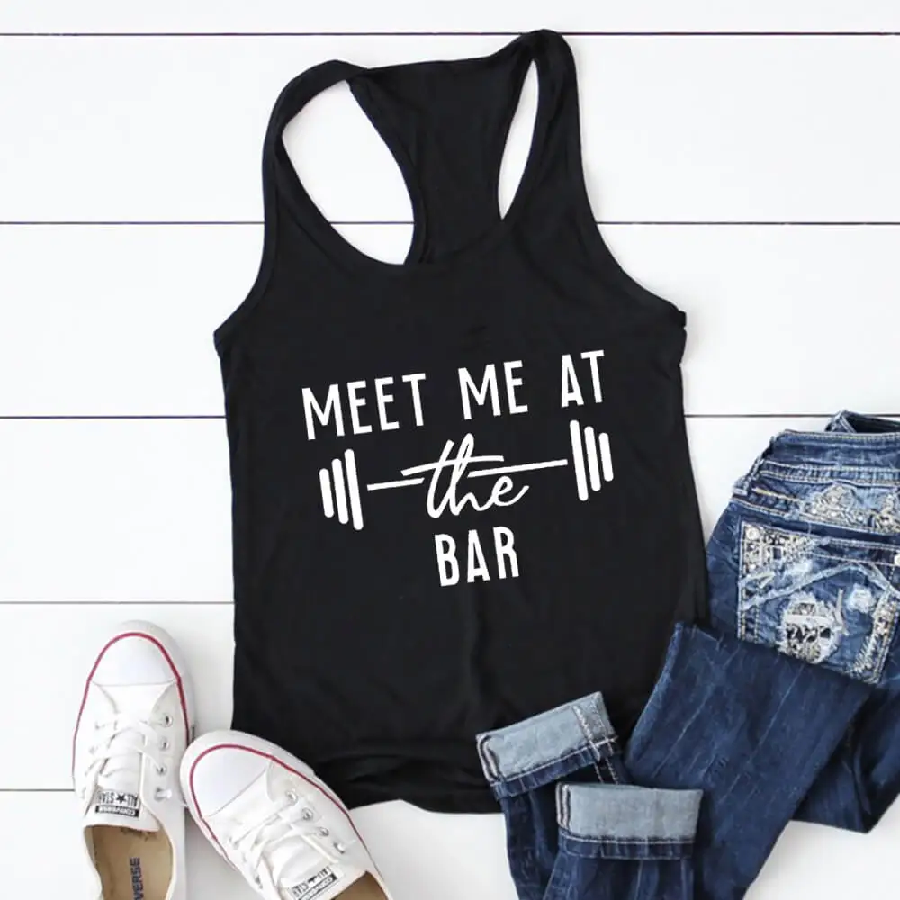 Meet Me At The Bar Funny Workout Casual 100%Cotton Tank Tops Fitness Tanks Running Vest Exercise Top Gift For Her
Meet Me At The Bar Funny Workout Casual 100%Cotton Tank Tops Fitness Tanks Running Vest Exercise Top Gift For Her