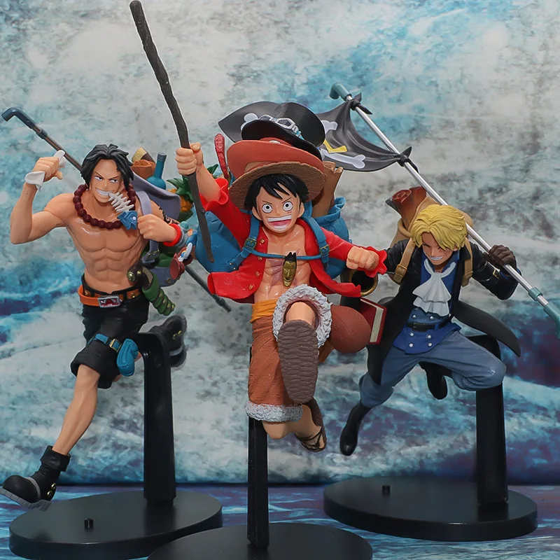 Фигурка аниме One Peice Luffy Ace Sabot 23 см японское счастливые воспоминания детства