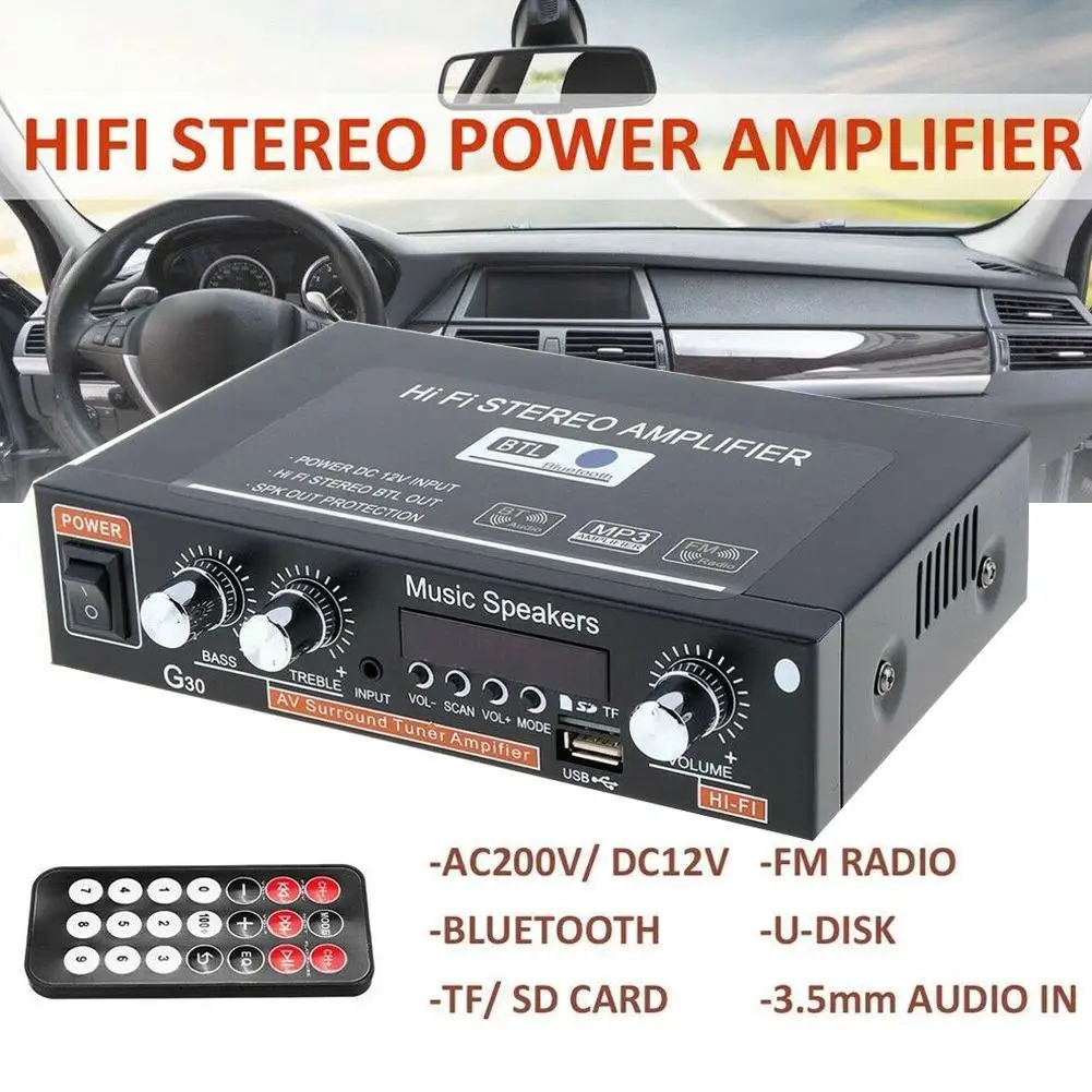 

NEW 220V 600W Amplifiers HiFi Subwoofer Theater Sound Audio Player Car TF Remote Amplifiers System Control FM MP3 AUX D8X8