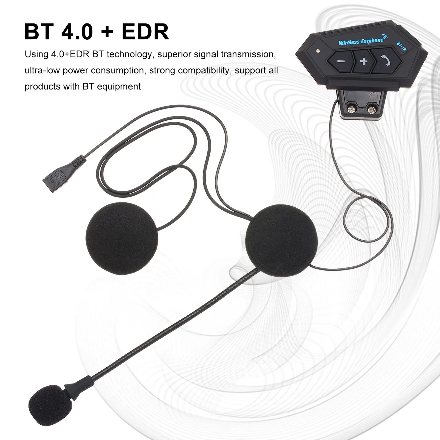 Мотоциклетные наушники на шлем Bluetooth 4 0 + EDR беспроводные гарнитура с микрофоном