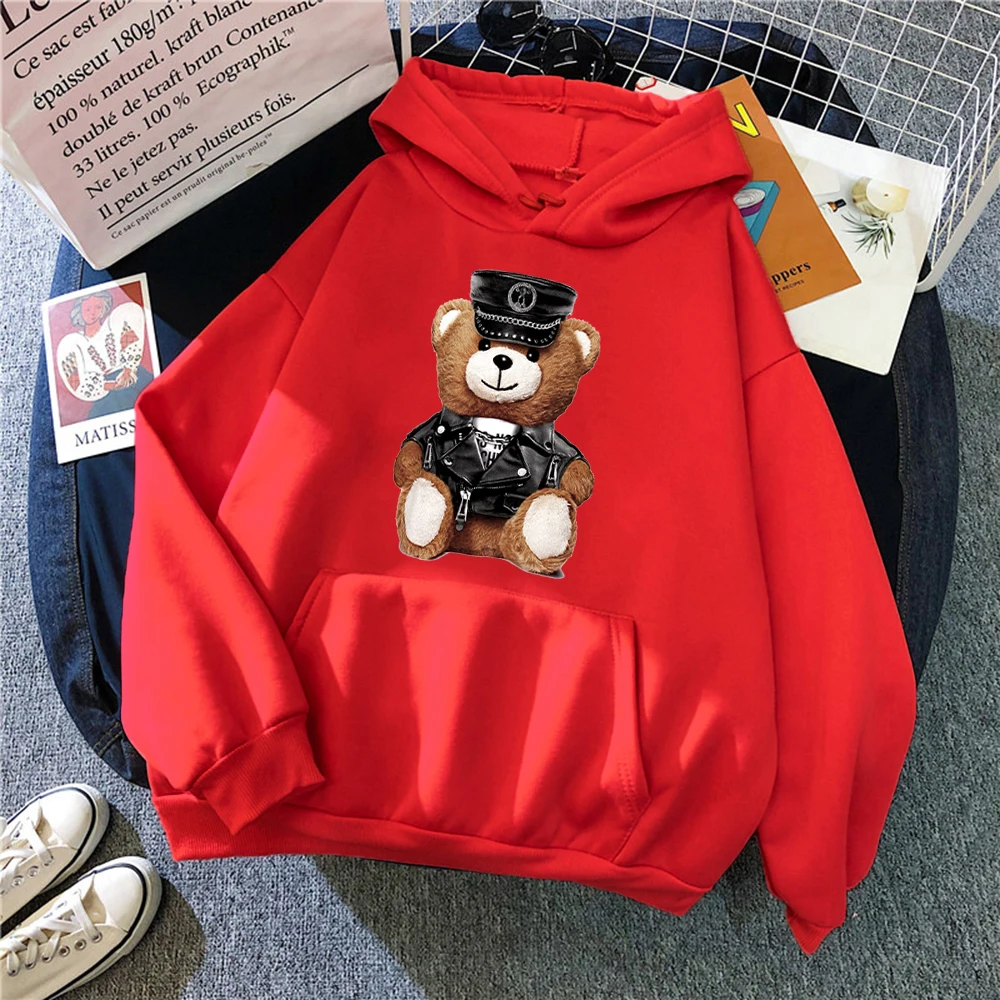 Bear In Uniform Printing Hoodies Woman 2021 New Fleece Vintage Clothing Fashion Casual Clohtes Autumn O-Neck Warm Female Hoodie
Bear In Uniform Printing Hoodies Woman 2021 New Fleece Vintage Clothing Fashion Casual Clohtes Autumn O-Neck Warm Female Hoodie
