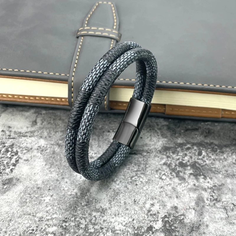 Stainless Steel Beads Charm Men Blue Bracelet Magnetic Clasp Braided Mutilayer Leather Wrapping Punk Bangles Man Jewelry Gift
Stainless Steel Beads Charm Men Blue Bracelet Magnetic Clasp Braided Mutilayer Leather Wrapping Punk Bangles Man Jewelry Gift
