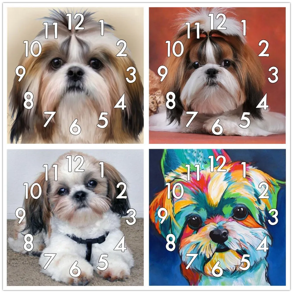 

Полноформатная алмазная живопись Dpsprue, вышивка крестиком с часовым механизмом, мозаика с изображением собаки, 5D «сделай сам», квадратная, круглая, 3d вышивка, подарок