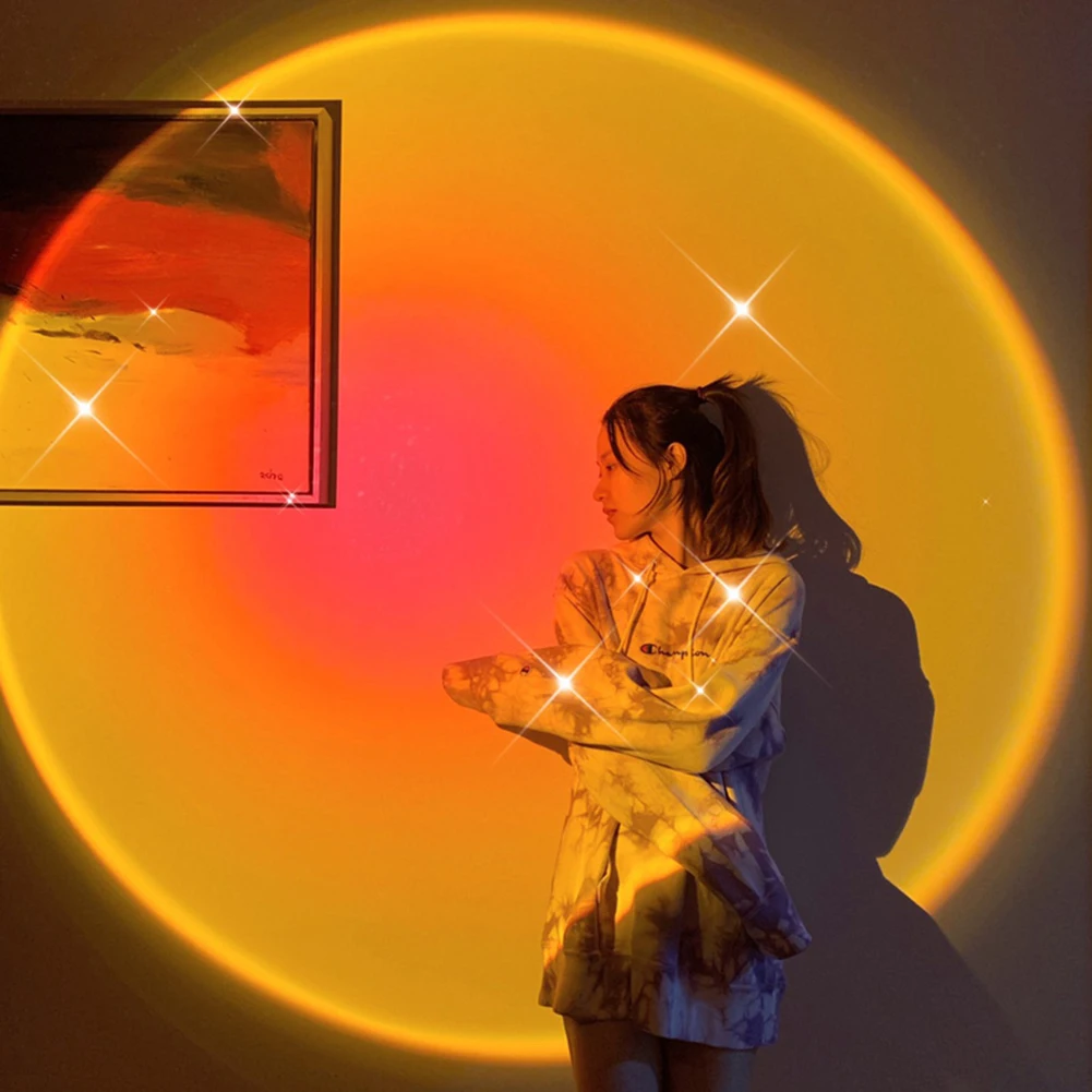 Ins USB Rainbow Sunset Projector Light Atmosphere Night Lamp 360 Degree Rotation Bedroom Background Wall Projector Sunset Light
Ins USB Rainbow Sunset Projector Light Atmosphere Night Lamp 360 Degree Rotation Bedroom Background Wall Projector Sunset Light