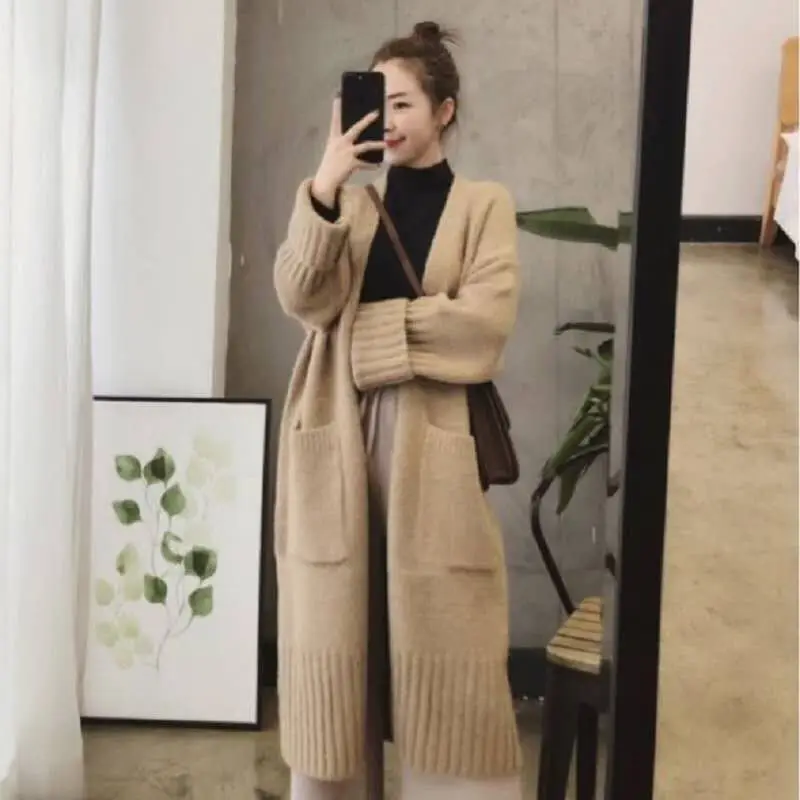 2021 Autumn And Winter New Women's Lazy Wind Loose Thick Ultra-Long Pocket Knitted Cardigan Sweater Jacket
2021 Autumn And Winter New Women's Lazy Wind Loose Thick Ultra-Long Pocket Knitted Cardigan Sweater Jacket