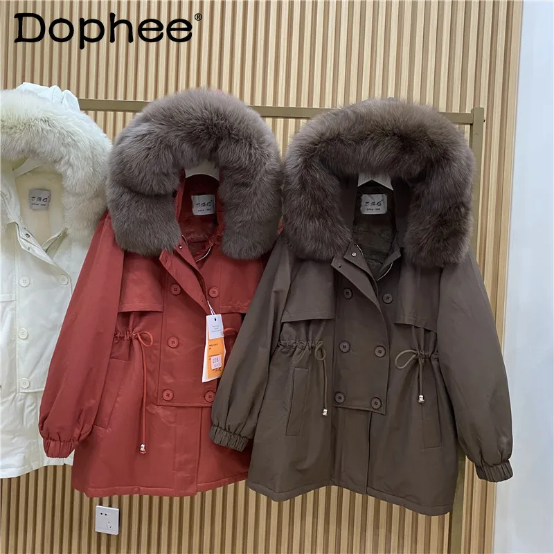 High Quality Big Fox Fur Collar Lace-up Workwear Parka Women BF Solid Thickened Warm Cotton-Padded Jacket 2021 Winter Clothes
High Quality Big Fox Fur Collar Lace-up Workwear Parka Women BF Solid Thickened Warm Cotton-Padded Jacket 2021 Winter Clothes