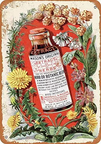 Metal Sign - Vintage Look 1894 Mason's Extract of Herbs - 8 x 12 Inches Tin Sign 
Metal Sign - Vintage Look 1894 Mason's Extract of Herbs - 8 x 12 Inches Tin Sign