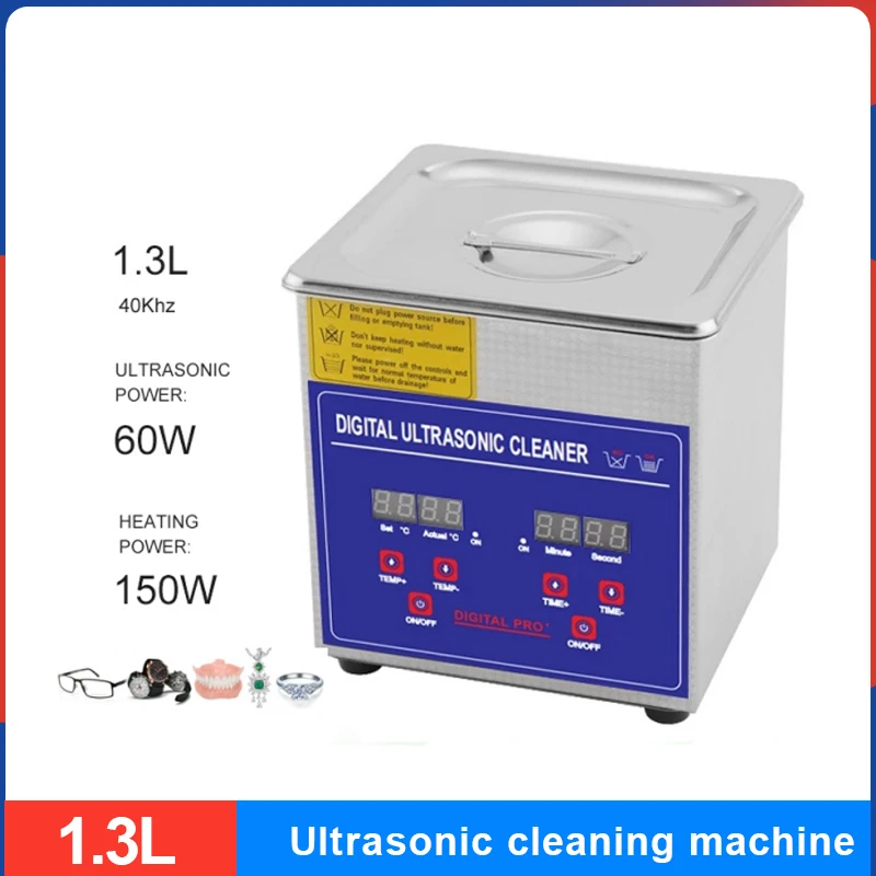 C1.3L Household Ultrasonic Cleaner 60W Ultrasonic Instrument Gold and Silver Jewelry Glasses Circuit Board Cleaner
C1.3L Household Ultrasonic Cleaner 60W Ultrasonic Instrument Gold and Silver Jewelry Glasses Circuit Board Cleaner