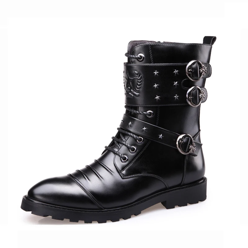 Men's New Fashion Pu Leather Cowboy Boots Med Heel Keep Warm Motorcycle Boots Casual High Quality Mens Boots Zapatillas Hombre
Men's New Fashion Pu Leather Cowboy Boots Med Heel Keep Warm Motorcycle Boots Casual High Quality Mens Boots Zapatillas Hombre