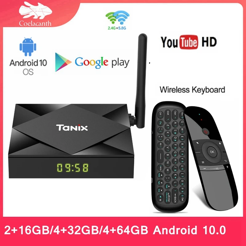 ТВ приставка Tanix TX6S Allwinner H616 Android 10 0 4 Гб ОЗУ 32 64 ПЗУ смарт Четырехъядерный 4K