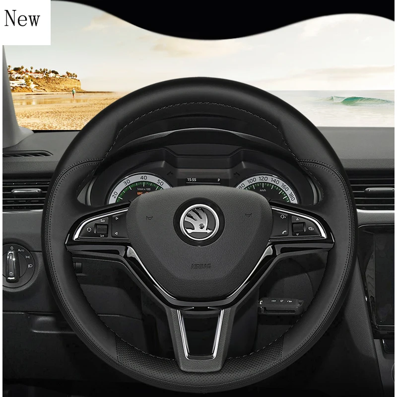 for Skoda Octavia Rapid SUPERB KamIq Fabia KAROQ DIY Hand-sewn Leather Car Steering Wheel Cover Car Accessories
for Skoda Octavia Rapid SUPERB KamIq Fabia KAROQ DIY Hand-sewn Leather Car Steering Wheel Cover Car Accessories