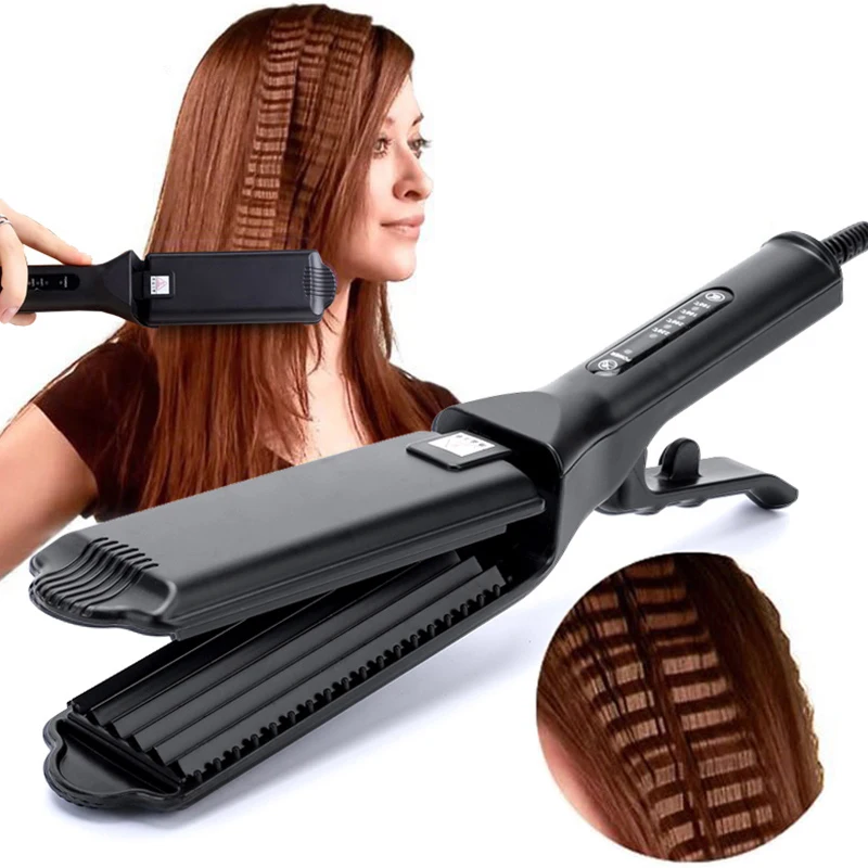 

Hair Crimper Wave Corn Irons Wand Ceramic Professional Curling Iron Corrugated Wave Curler Iron Electric Corrugation Plate Clip