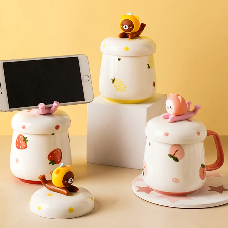 400ml Ceramic Mug With Cover Cartoon Coffee Cup Home Office Water Milk Mug Creative Cup With Mobile Scaffold
400ml Ceramic Mug With Cover Cartoon Coffee Cup Home Office Water Milk Mug Creative Cup With Mobile Scaffold