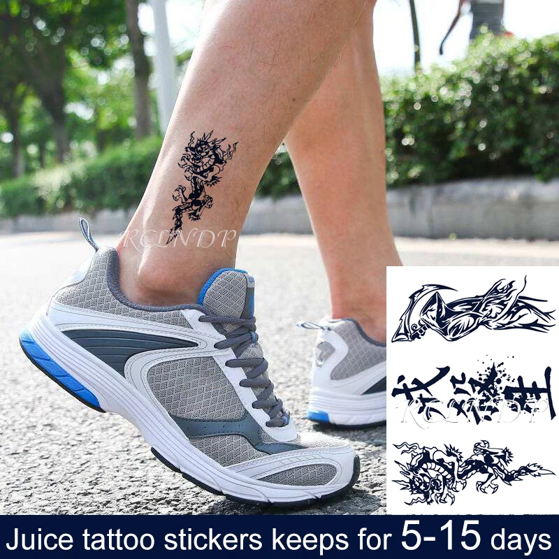 Waterproof Temporary Juice Tattoo Sticker Dragon Chinese Words Cool Design Flash Tatoo Fake Tatto Body Art for Men Women
Waterproof Temporary Juice Tattoo Sticker Dragon Chinese Words Cool Design Flash Tatoo Fake Tatto Body Art for Men Women
