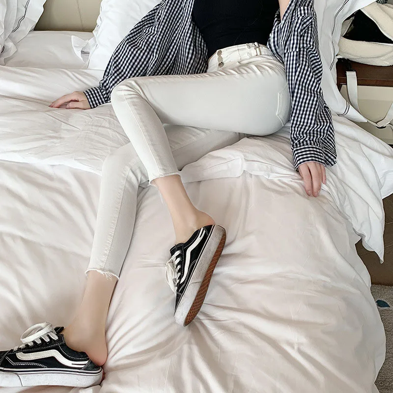 High-Waisted Tight-Fitting Slim-Leg Pants Trendy Brand Design Women's Jeans High-Quality New Korean Fashion Women's White Jeans
High-Waisted Tight-Fitting Slim-Leg Pants Trendy Brand Design Women's Jeans High-Quality New Korean Fashion Women's White Jeans