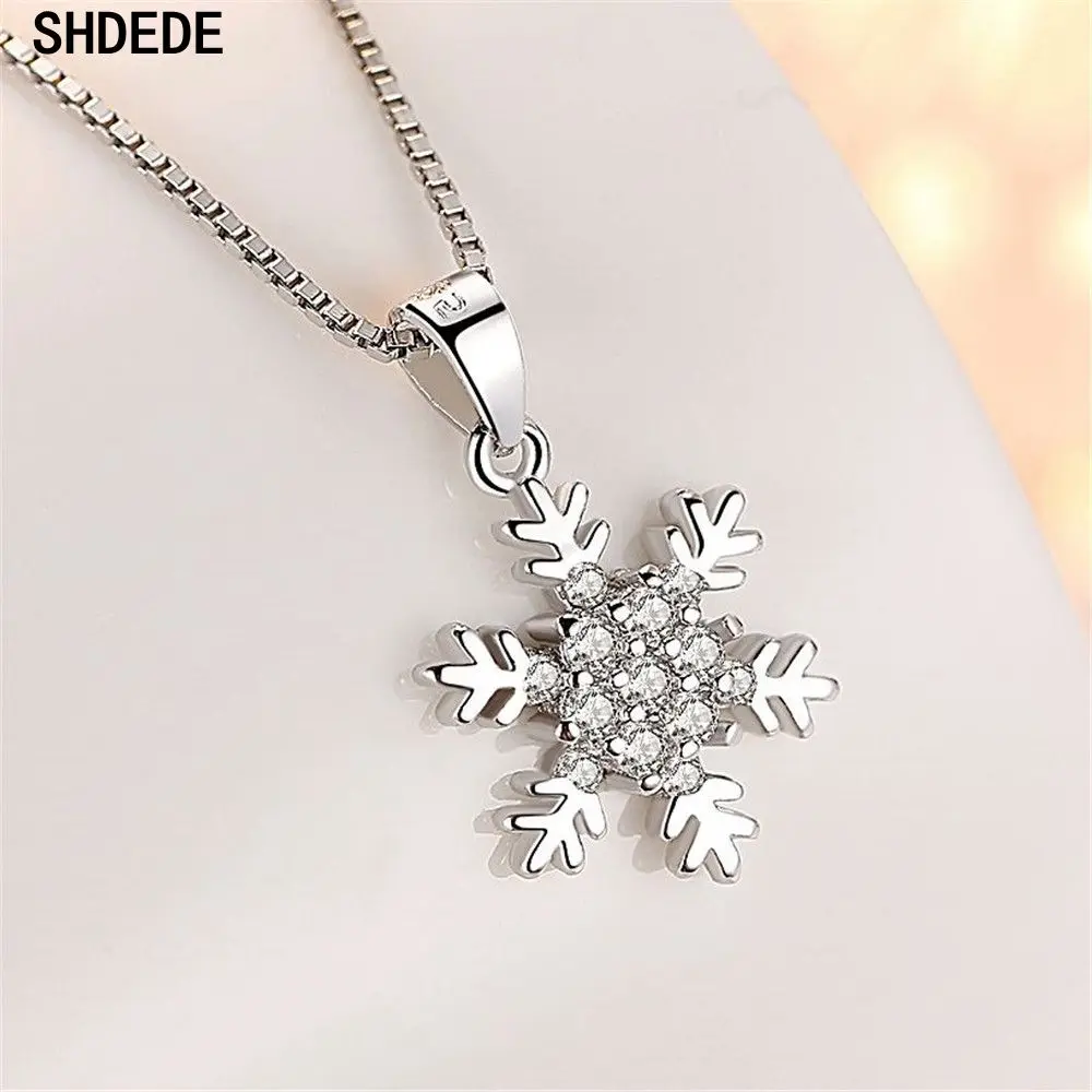 SHDEDE 925 Silver Necklace Fashion Jewelry Snowflake Pendant Zirconia Cocktail Party Fashion Jewelry For Women Gift -WH153
SHDEDE 925 Silver Necklace Fashion Jewelry Snowflake Pendant Zirconia Cocktail Party Fashion Jewelry For Women Gift -WH153