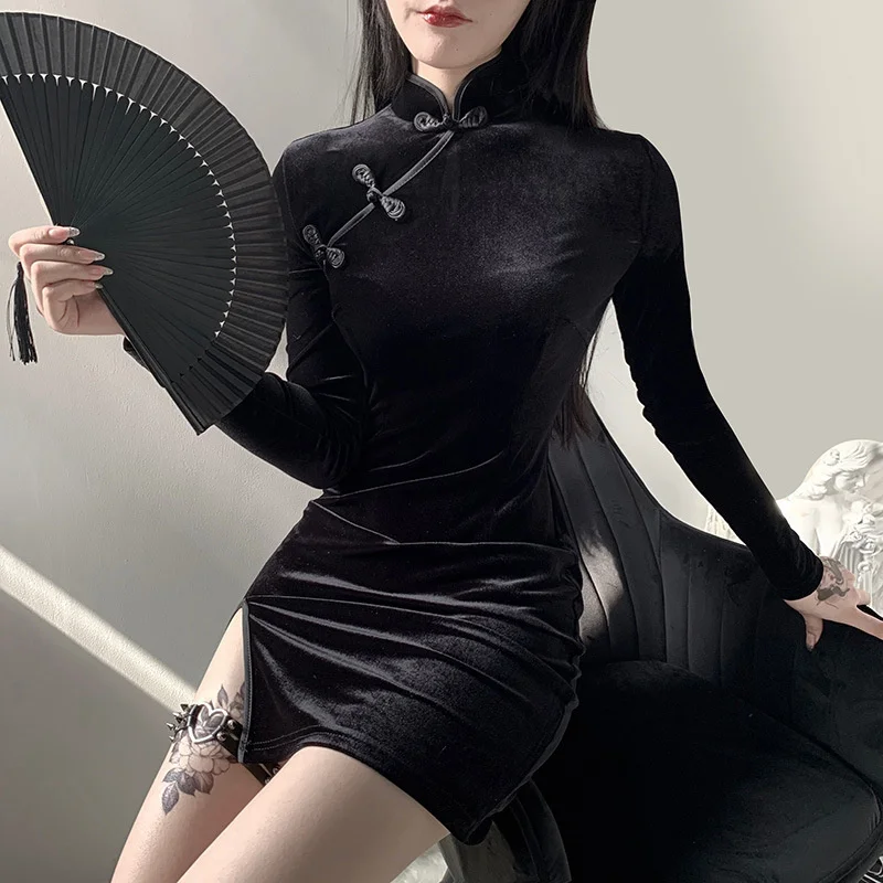 Womens Chinese Cheongsam Elegant Split Party Dress Y2k Christmas Female Bodycon Cheongsams Vintage Turtleneck Woman Clothes New
Womens Chinese Cheongsam Elegant Split Party Dress Y2k Christmas Female Bodycon Cheongsams Vintage Turtleneck Woman Clothes New