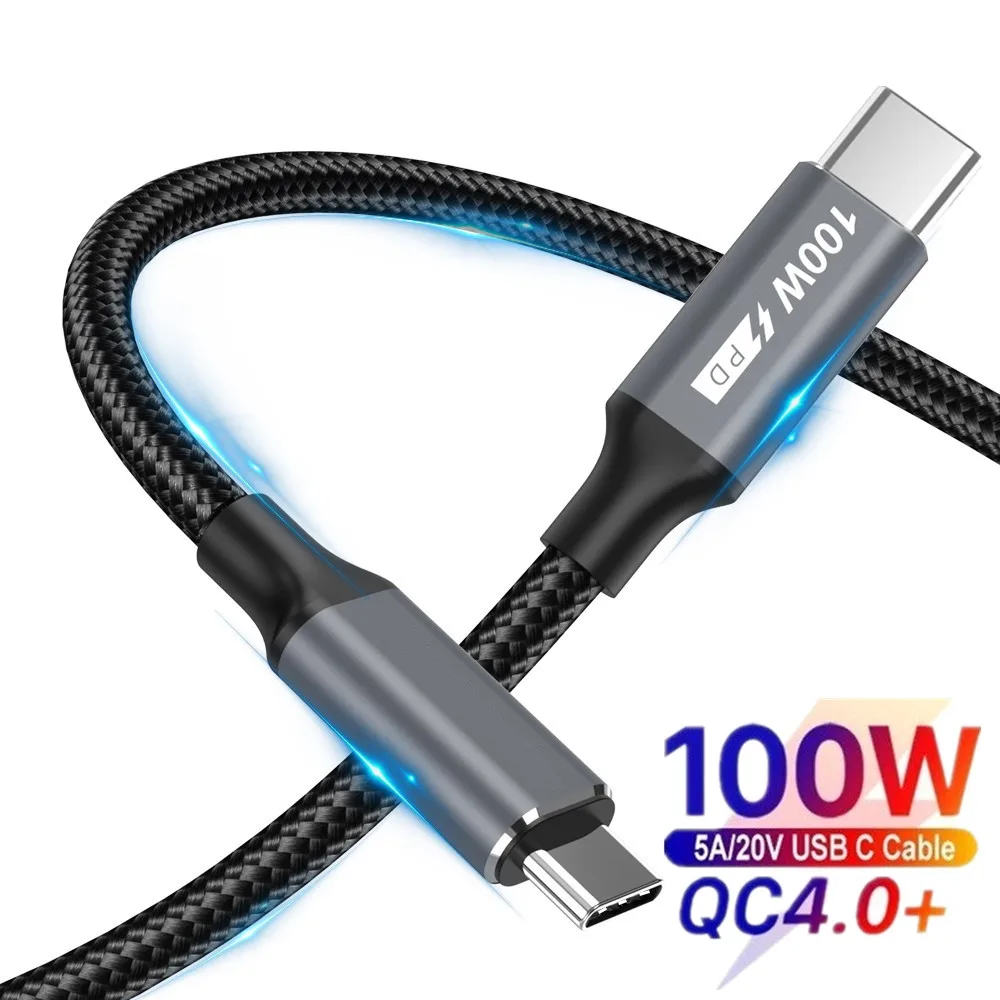Type C 100W Cable USB C To USB Type C Cable USBC PD Fast Charger Cord USB-C 5A Cable For Xiaomi POCO X3 M3 Samsung Macbook iPad
Type C 100W Cable USB C To USB Type C Cable USBC PD Fast Charger Cord USB-C 5A Cable For Xiaomi POCO X3 M3 Samsung Macbook iPad