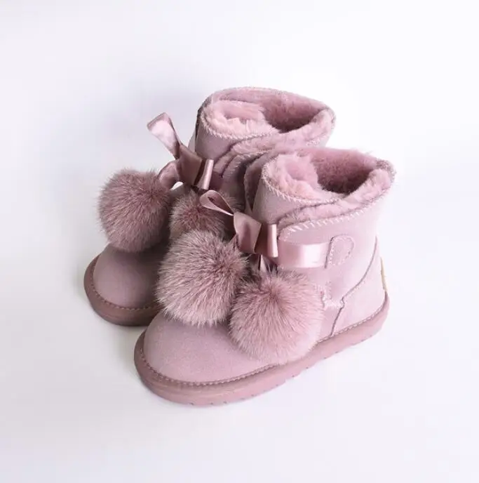Фото Детские зимние ботинки из натуральной кожи с плюшевой - купить