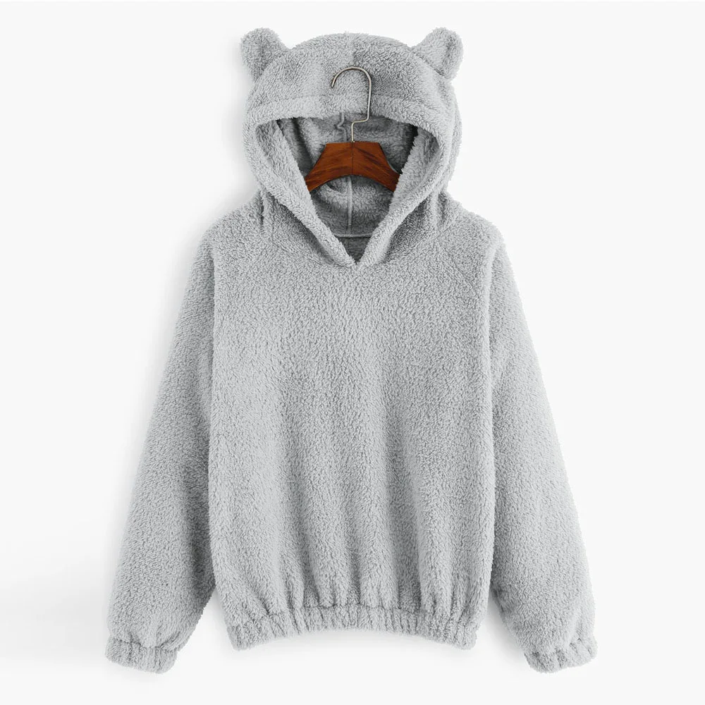 Coat Drop-shoulder Soft Hooded Gray Hoodies Women Sweatshirt Winter Keep Warm Coral Fleece Pullovers
Coat Drop-shoulder Soft Hooded Gray Hoodies Women Sweatshirt Winter Keep Warm Coral Fleece Pullovers
