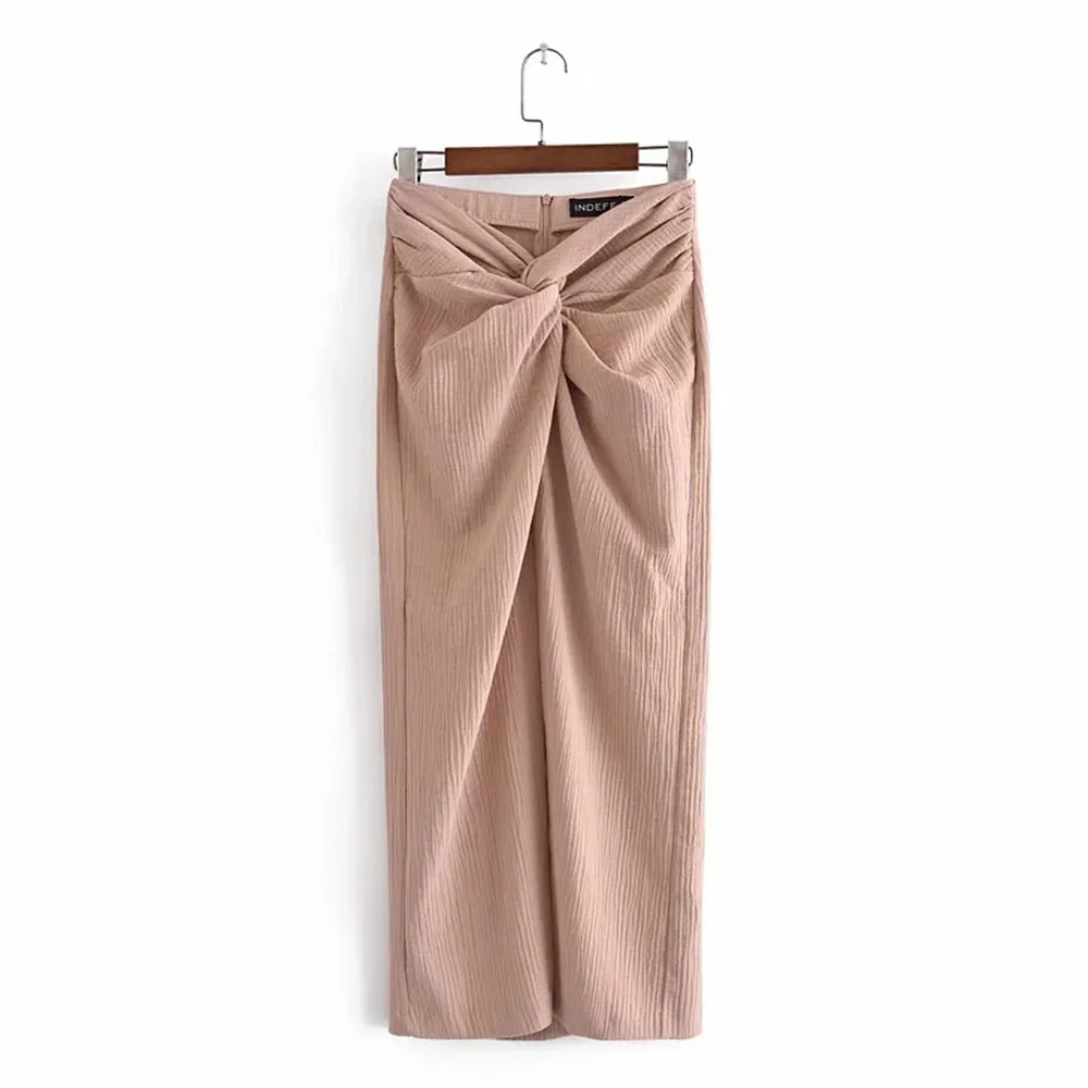 2021 Spring New Women's Pure Color Wild Thin Package Hip Slit High Waist Thin Texture Knotted Midi Skirt
2021 Spring New Women's Pure Color Wild Thin Package Hip Slit High Waist Thin Texture Knotted Midi Skirt