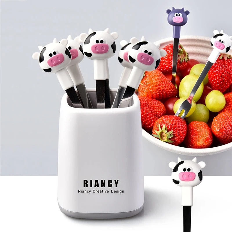 2022 New 6 pcs Cute Fruit Forks with Holder Stainless Steel Food Pick Fork Set for Salad Cake Dessert Forks for Kids Home Party
2022 New 6 pcs Cute Fruit Forks with Holder Stainless Steel Food Pick Fork Set for Salad Cake Dessert Forks for Kids Home Party