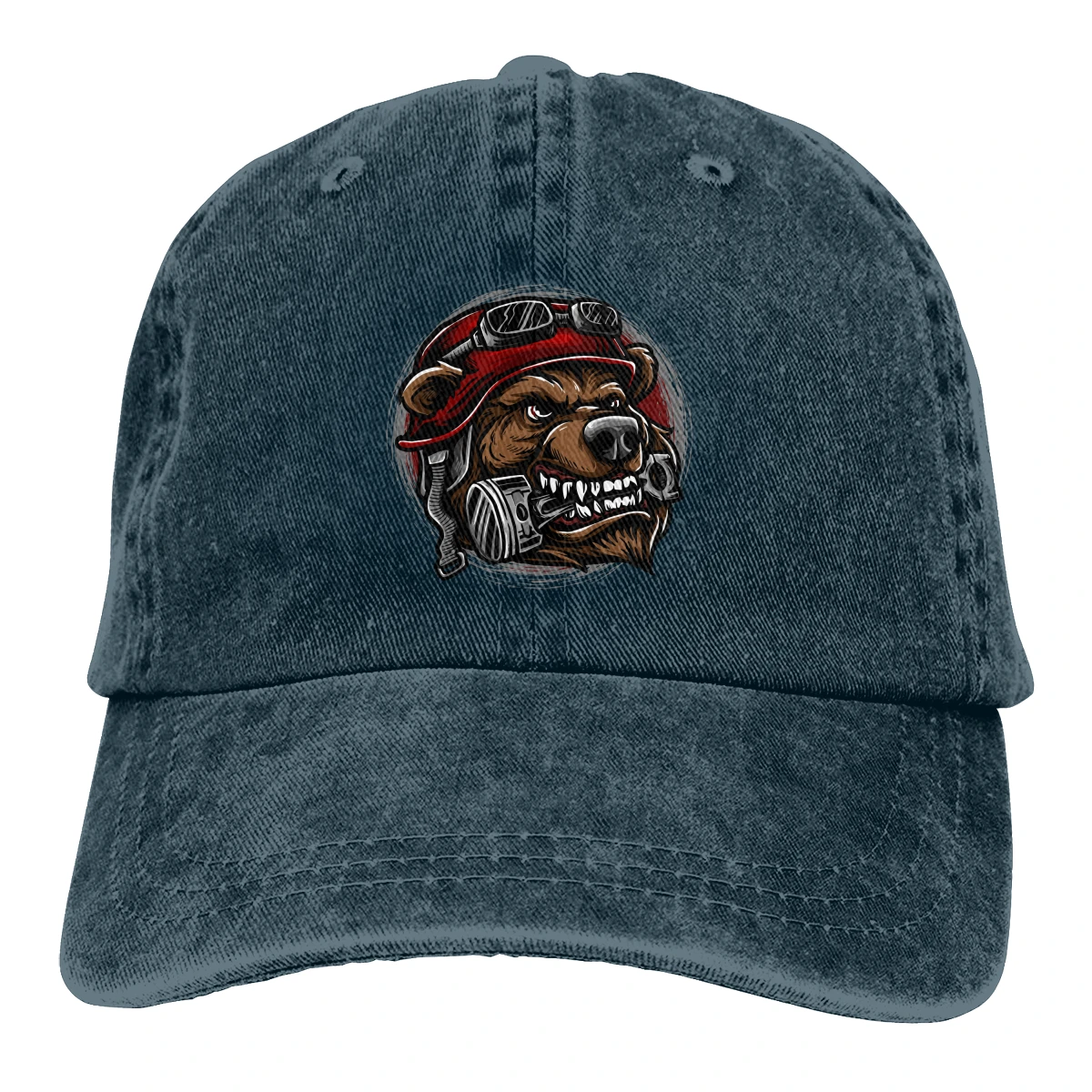 Biker Bear With Piston In Vintage Unisex Adjustable Trucker Cap for Adult 
Biker Bear With Piston In Vintage Unisex Adjustable Trucker Cap for Adult