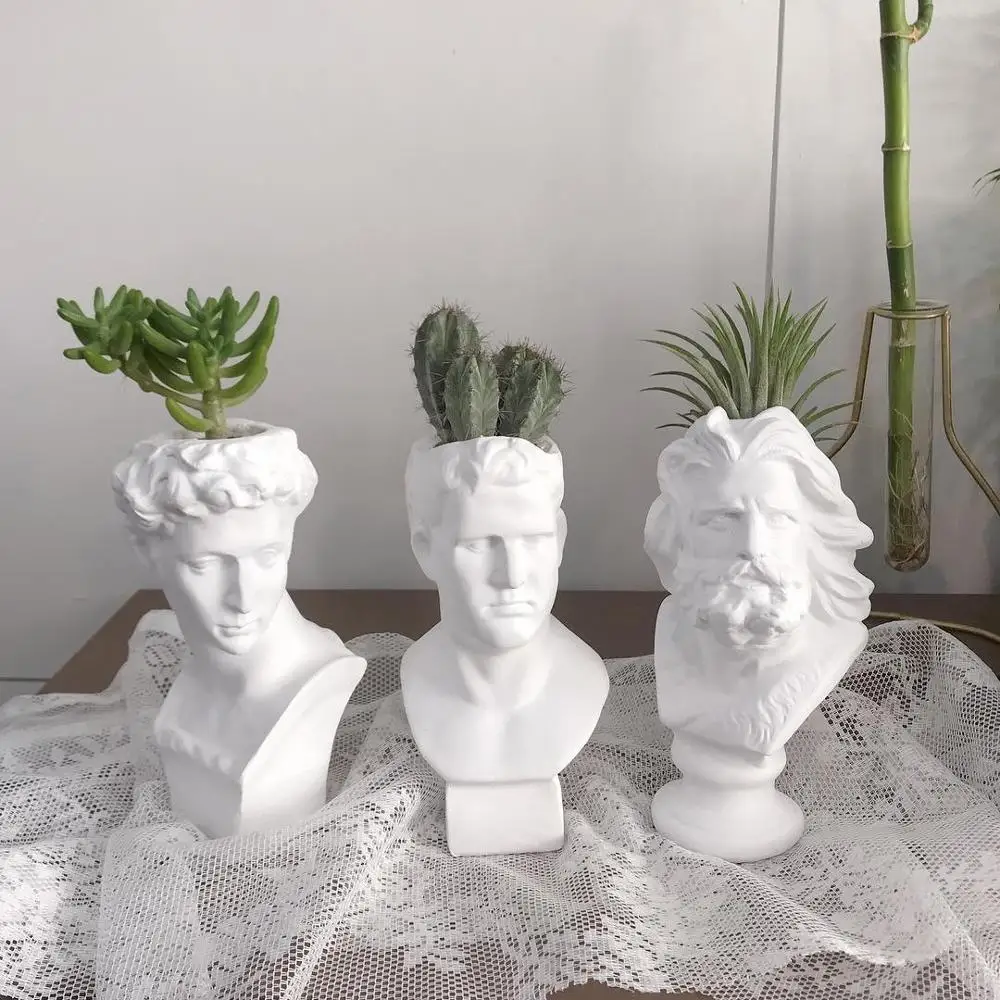 Greece David Venus Apollo Art Sculpture Vase Flower Pot Human Head Home Decor Imitation Plaster Resin Flower Arrangement R4502
Greece David Venus Apollo Art Sculpture Vase Flower Pot Human Head Home Decor Imitation Plaster Resin Flower Arrangement R4502