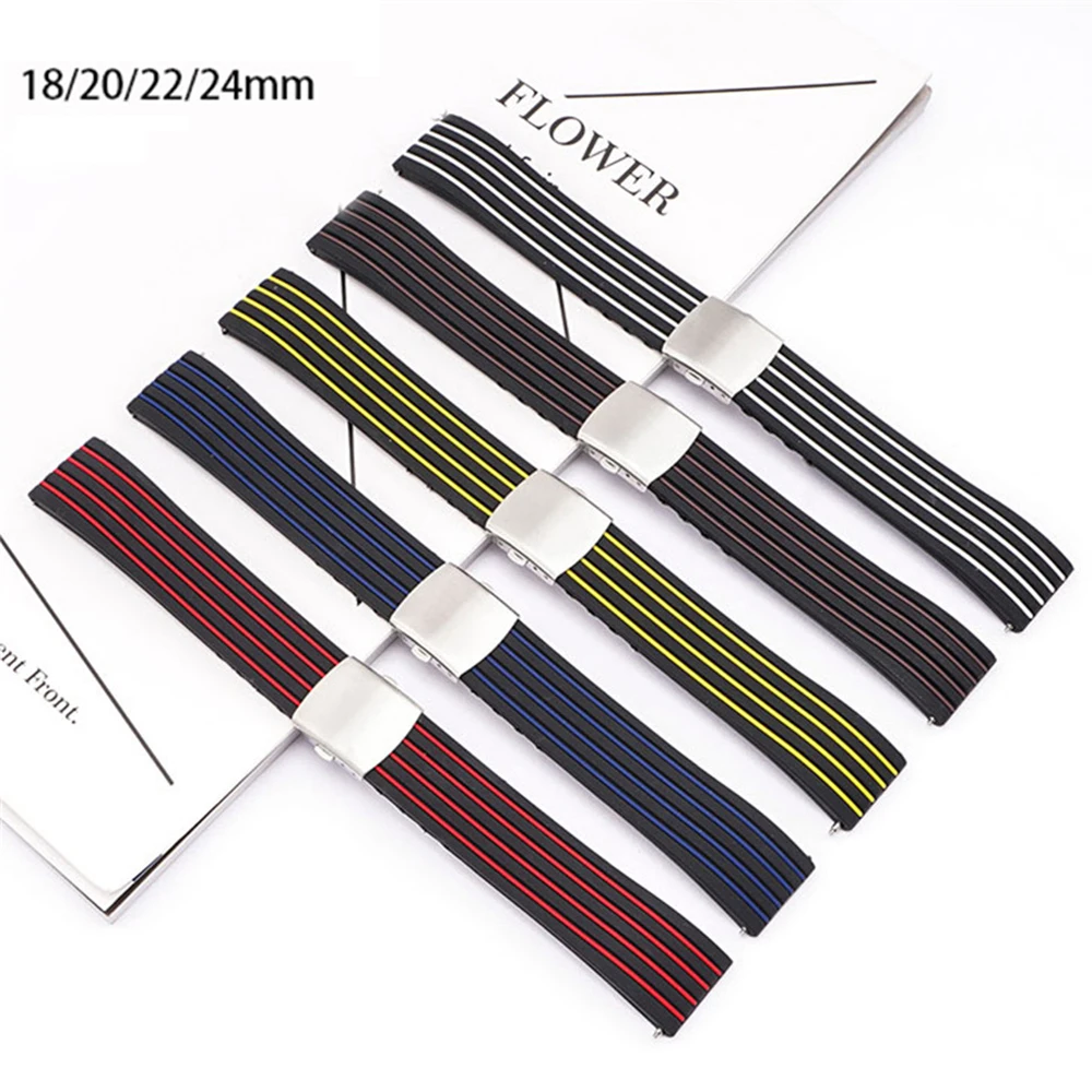 Силиконовый ремешок для часов, быстросъемный складной браслет с пряжкой Для Huawei GT, Samsung Galaxy Active 2, 18 мм 20 мм 22 мм 24 мм 
Силиконовый ремешок для часов, быстросъемный складной браслет с пряжкой Для Huawei GT, Samsung Galaxy Active 2, 18 мм 20 мм 22 мм 24 мм