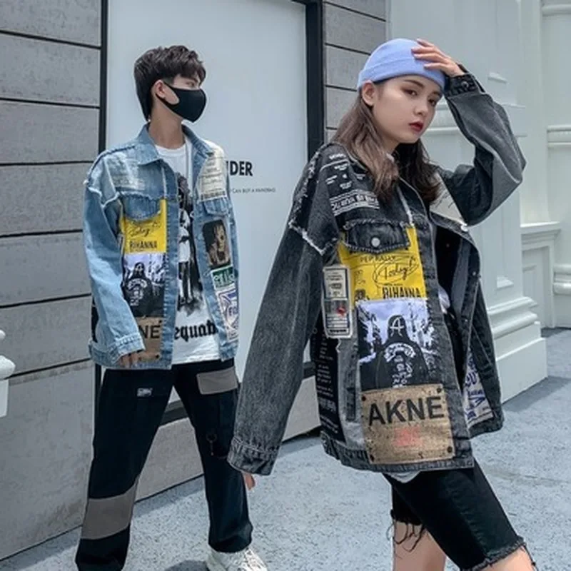 2021 Autumn Black Denim Jacket for Women Asymmetrical Loose Splicing Washing Cowboy Jean Coat Femme Student Streetwear Jackets
2021 Autumn Black Denim Jacket for Women Asymmetrical Loose Splicing Washing Cowboy Jean Coat Femme Student Streetwear Jackets