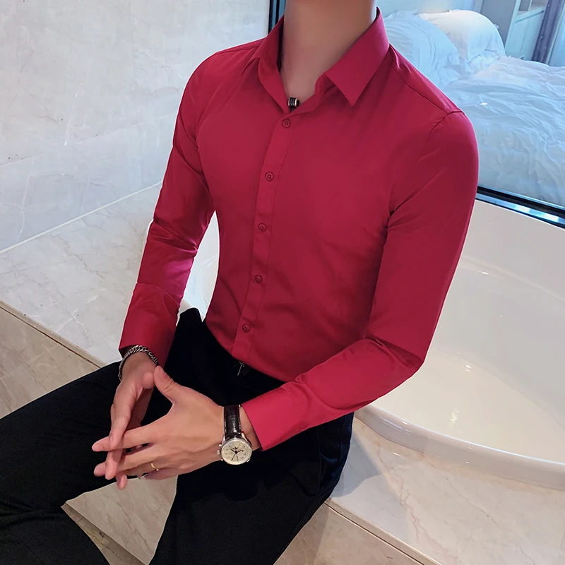 Рубашка мужская деловая однотонная с длинным рукавом, модная сорочка Slim Fit в британском стиле, Повседневная блузка, 4XL, осень 2021
Рубашка мужская деловая однотонная с длинным рукавом, модная сорочка Slim Fit в британском стиле, Повседневная блузка, 4XL, осень 2021