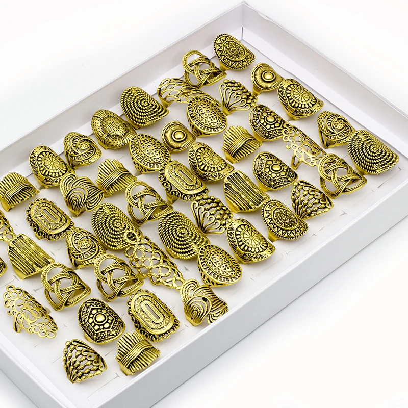 20 Pcs/Lot Gold Color Mix Style Vintage Carved Flower Rings For Women Wholesale Party Jewelry Gift
20 Pcs/Lot Gold Color Mix Style Vintage Carved Flower Rings For Women Wholesale Party Jewelry Gift