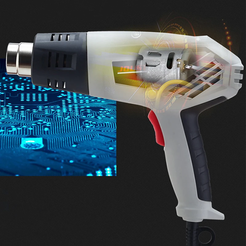 220V Heat Gun 2000W Temperature-controlled Air Flow Adjustable Electric Hot Air Gun With 4 Nozzles Attachments Power Tool
220V Heat Gun 2000W Temperature-controlled Air Flow Adjustable Electric Hot Air Gun With 4 Nozzles Attachments Power Tool