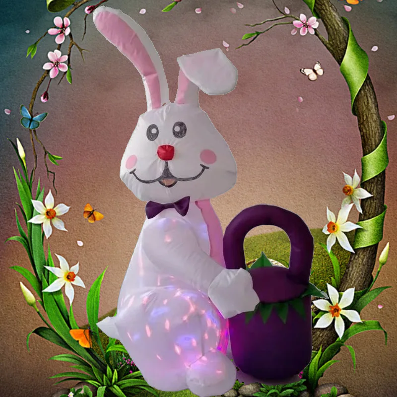 110cm Inflatable Easter Bunny Cute Inflatable LED Glowing Rabbit Model Indoor Outdoor Yard Easter Party Decoration Props
110cm Inflatable Easter Bunny Cute Inflatable LED Glowing Rabbit Model Indoor Outdoor Yard Easter Party Decoration Props