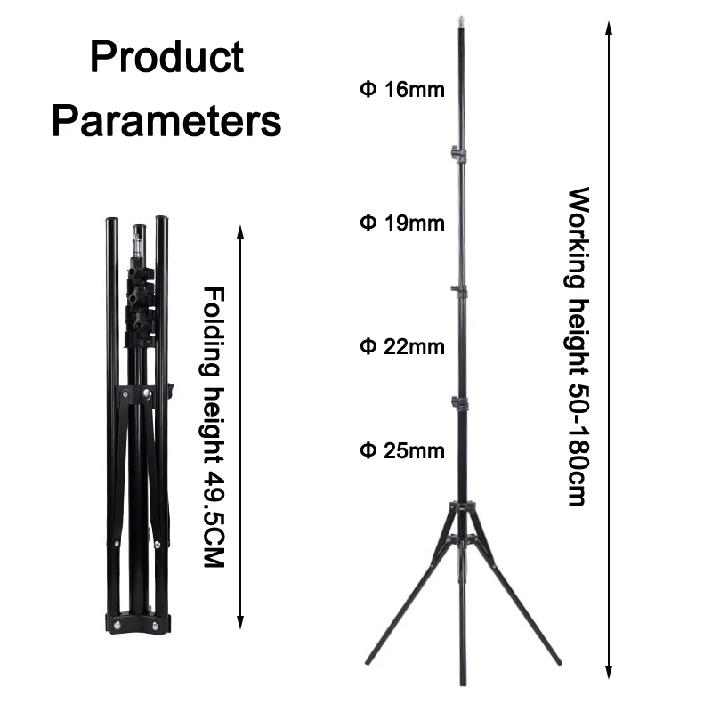 MAMEN 50-180cm Professional Photography Tripod Portable Light Stand With Video Fill Light 1/4 Screw For Camera Flash Ring Lamp
MAMEN 50-180cm Professional Photography Tripod Portable Light Stand With Video Fill Light 1/4 Screw For Camera Flash Ring Lamp