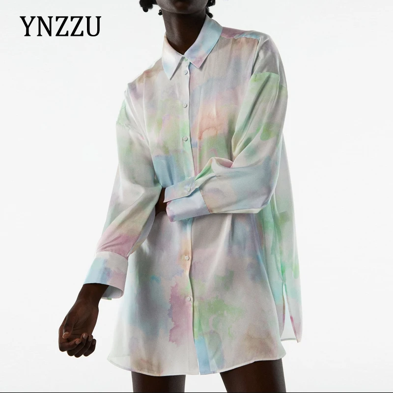 Fashion Tie dye Soft blouse Women's 2021 Casual Turn down collar Long sleeve shirt Female Oversized Tops Tunic Fall YNZZU 1T104
Fashion Tie dye Soft blouse Women's 2021 Casual Turn down collar Long sleeve shirt Female Oversized Tops Tunic Fall YNZZU 1T104