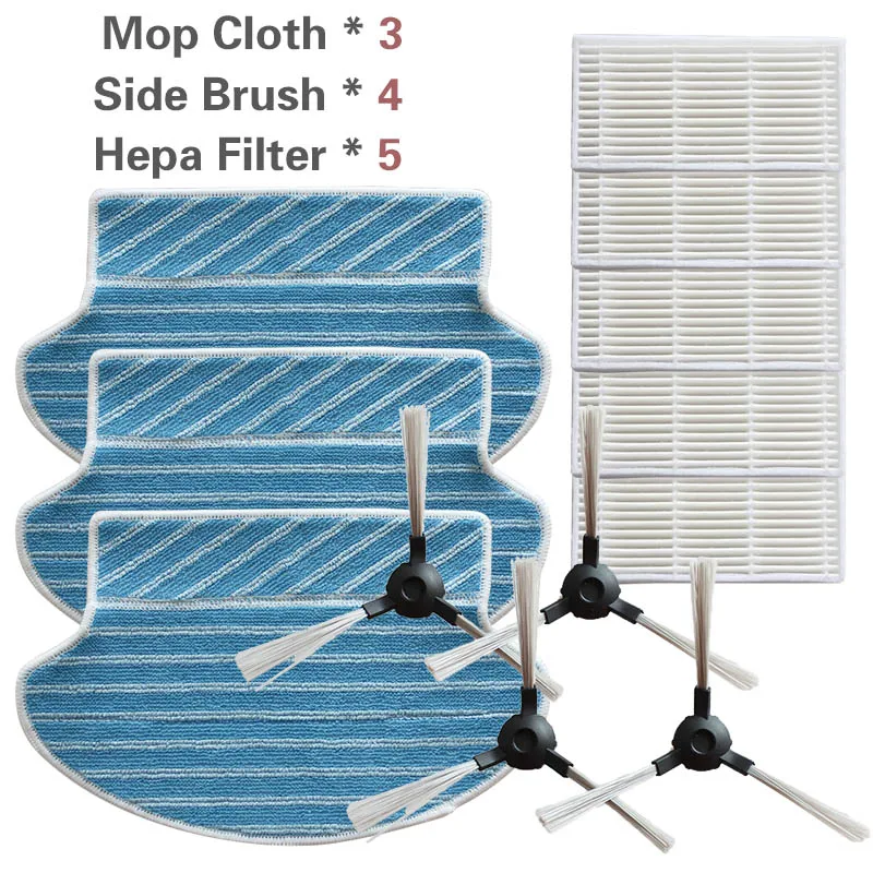 5 pieces hepa filter + 4 side brushes + 3 pieces. Mop robot vacuum cleaner spare parts Hepa filter for Proscenic 780T 790t
5 pieces hepa filter + 4 side brushes + 3 pieces. Mop robot vacuum cleaner spare parts Hepa filter for Proscenic 780T 790t