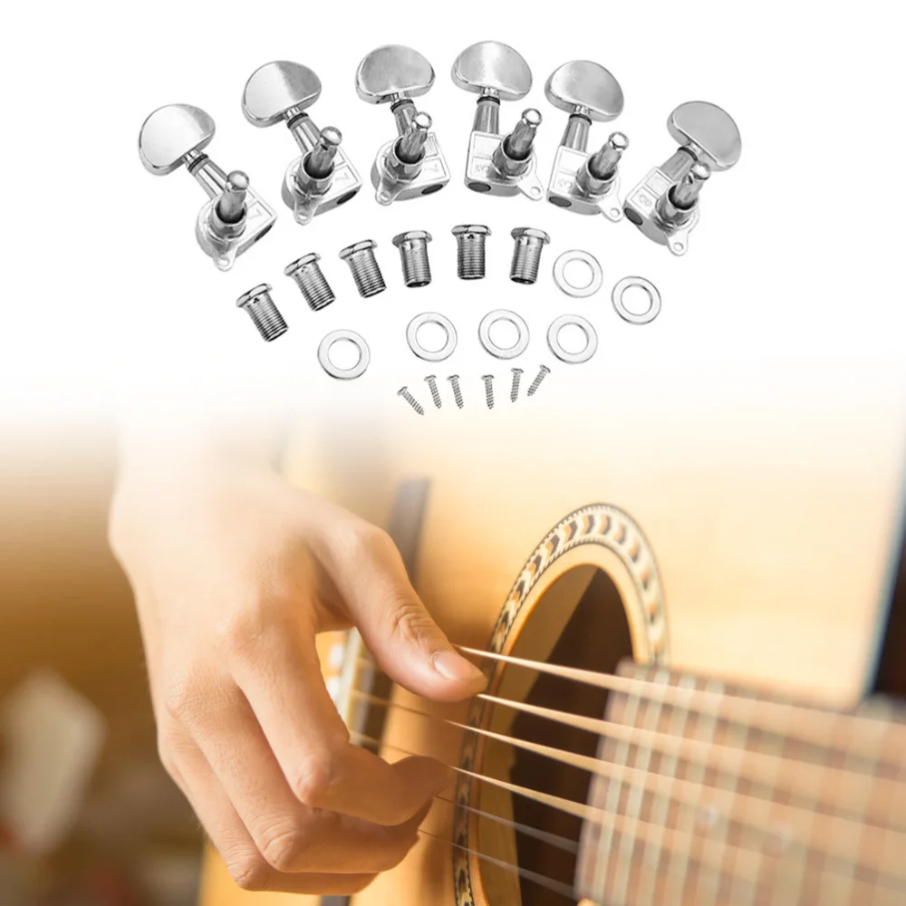 Metal Opening Guitar Machine Heads Tuning Pegs Tuners for Folk Guitar Bass (Silver)
Metal Opening Guitar Machine Heads Tuning Pegs Tuners for Folk Guitar Bass (Silver)
