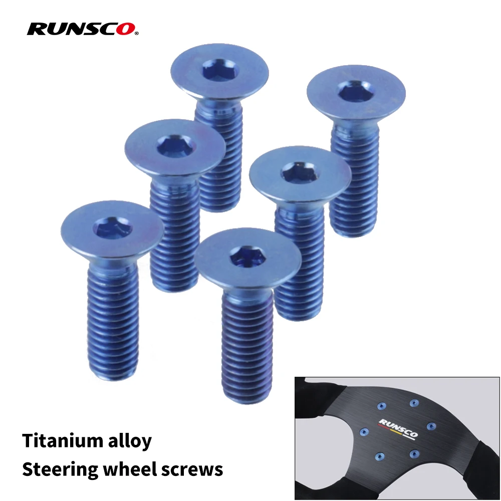 M5x16mm Screws Car Steering Wheel Bolts Titanium Alloy Steering Wheel Screws Fit MOMO/NARDI/Works Bell Boss 6 Pcs/Set
M5x16mm Screws Car Steering Wheel Bolts Titanium Alloy Steering Wheel Screws Fit MOMO/NARDI/Works Bell Boss 6 Pcs/Set