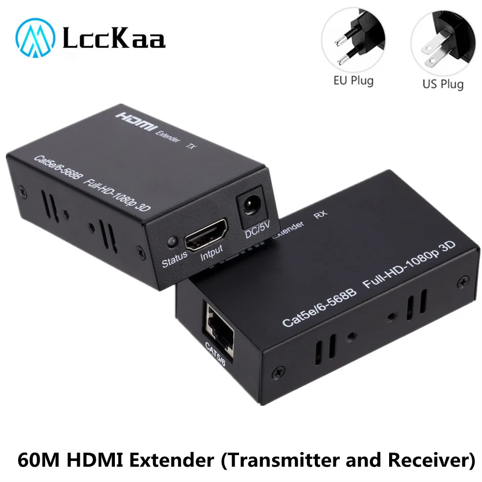 LccKaa 60M HDMI-compatible Extender Cat5e Cat 6 Ethernet IP TCP signal HDMI to Lan Converter 1080p 3D HDMI Transmitter Receiver
LccKaa 60M HDMI-compatible Extender Cat5e Cat 6 Ethernet IP TCP signal HDMI to Lan Converter 1080p 3D HDMI Transmitter Receiver