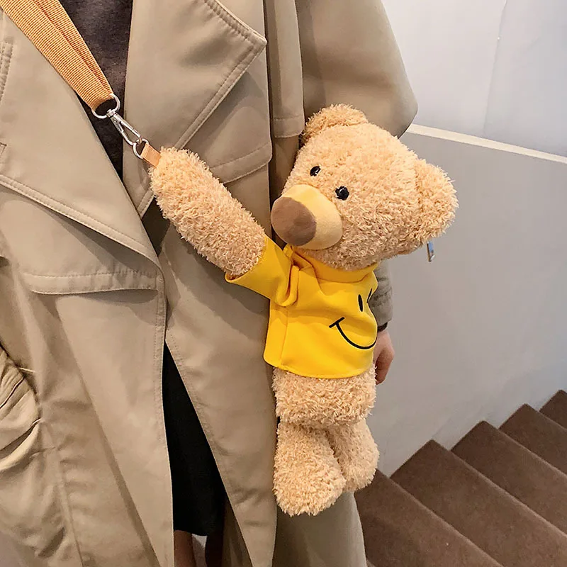 Cute Bear Plush Doll Women Crossbody Bag 2022 New Autumn and Winter Funny Female Shoulder Messenger Bag Girls Phone Purse
Cute Bear Plush Doll Women Crossbody Bag 2022 New Autumn and Winter Funny Female Shoulder Messenger Bag Girls Phone Purse