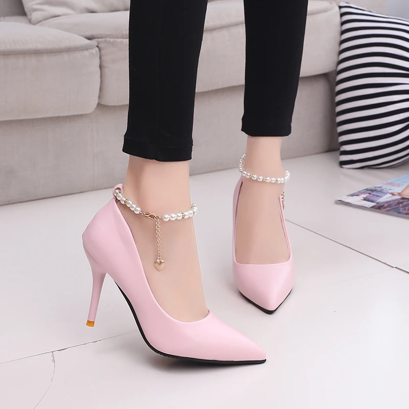 Women Shoes Pointed Toe Dress High Heels Wedding Shoes Fashion Pearl Thin Heels Pumps Zapatos Mujer White Pink Female Shoes
Women Shoes Pointed Toe Dress High Heels Wedding Shoes Fashion Pearl Thin Heels Pumps Zapatos Mujer White Pink Female Shoes